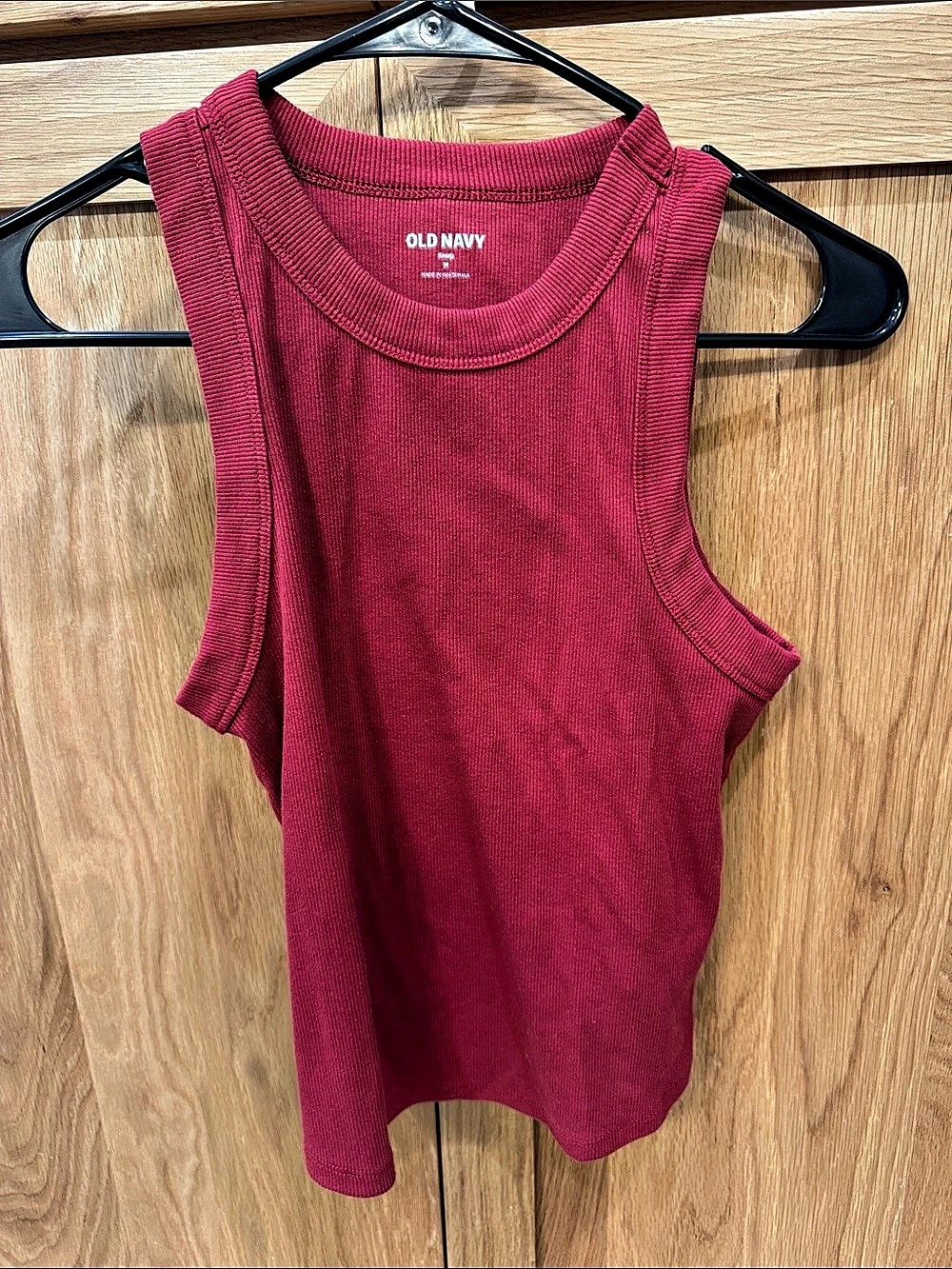 Old Navy Snug Rib-Knit Tank Top Red Medium